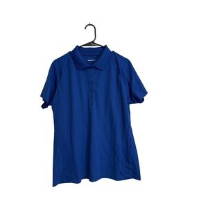 Sport-Tek Blue Buttoned‎ Women's Short Sleeve Polo with Mesh Size Large